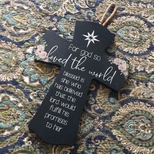 Hanging Motivational Wall Cross With Message
